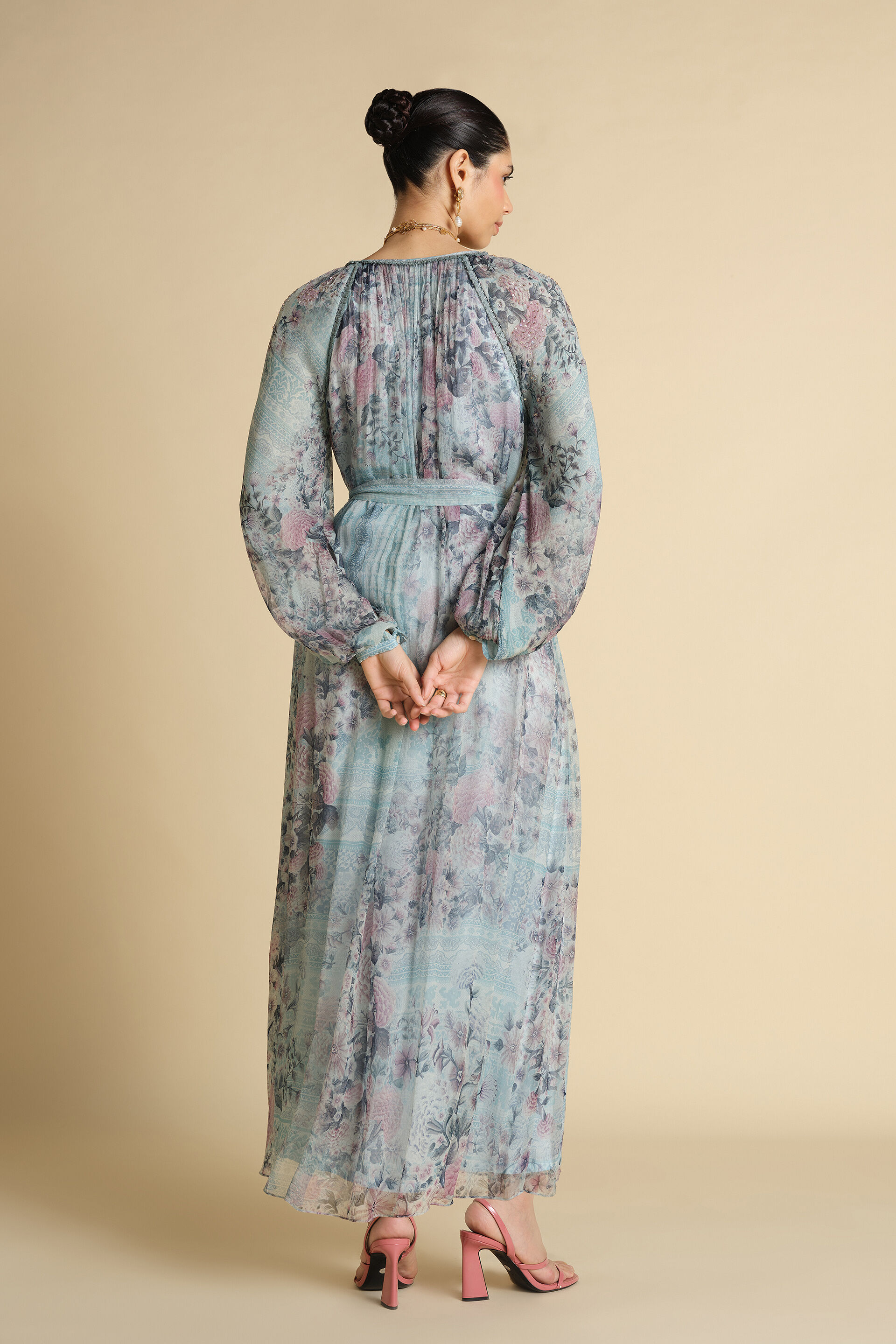 Altan Printed Kaftan - Powder Blue, Powder Blue, image 2